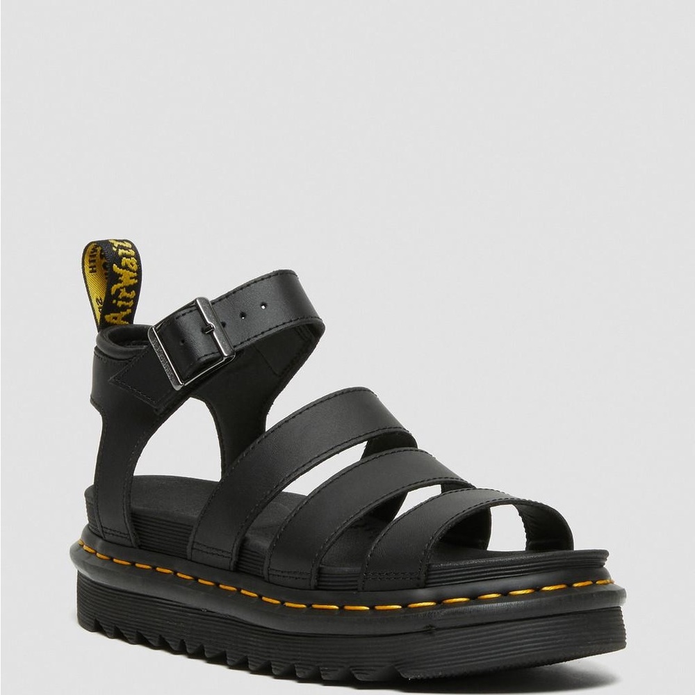 Dr. Martens Blaire Black Leather Platform Sandal